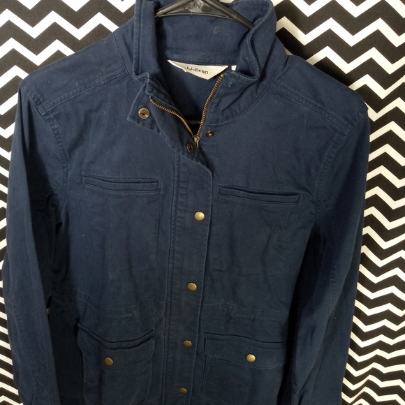 LL BEAN jacket chore x utility navy blue women's size medium - cr - Picture 4 of 5